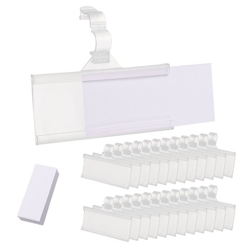 Unique Bargains Plastic Reusable Snap Lock Clear Label Holder 25 Pcs ...