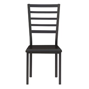 Vynxaria Black 2-Piece Writing Desk Set with Chair Industrial Metal Frame Faux Leather Upholstery Matching Design - 1 of 4