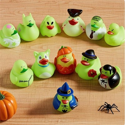 Joyfy 12 PCS Halloween Rubber Ducks Bath Toys, Glow in The Dark Ducks for Trick or Treating Goodie Bag Fillers, Halloween Party Favors Supplies Decor