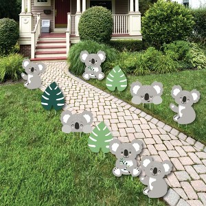 Big Dot of Happiness Koala Cutie - Leaves and Koalas Lawn Decorations - Outdoor Bear Birthday Party and Baby Shower Yard Decorations - 10 Piece - 1 of 4