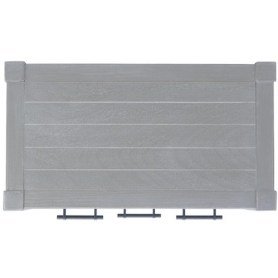 Gray Pine and Steel Console Table with Storage