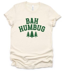 Simply Sage Market Women's Bah Humbug Trees Short Sleeve Graphic Tee - 1 of 3