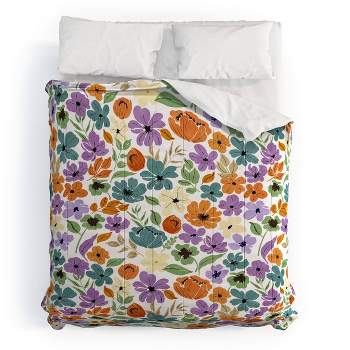 Deny Designs 3pc Marta Barragan Camarasa Lush Wild Garden Comforter Bedding Set Green