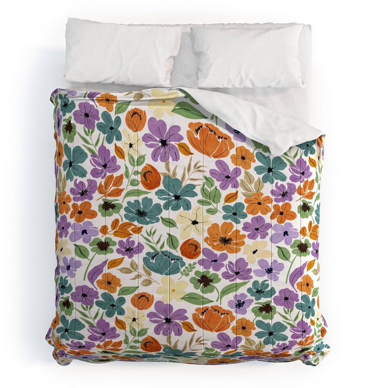 Deny Designs 3pc Marta Barragan Camarasa Lush Wild Garden Comforter Bedding Set Green, 1 of 6