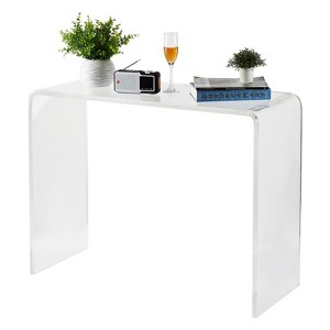 Acrylic Narrow Console Table for Entryway Clear Acrylic Table with Square Legs, Slim Design for Sofa, Foyer, Hallway, and Living Room - 1 of 4