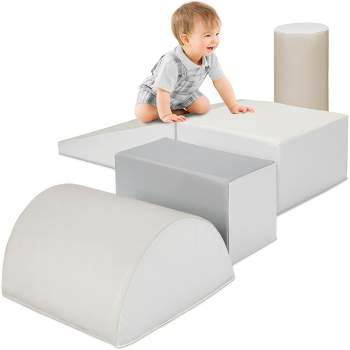 Best Choice Products 4-Piece Kids Climb & Crawl Soft Foam Block Playset Structures for Child Development - Multicolor