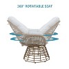 360° Swivel Chairs for Outside Patio Set of 3,PE Wicker Luxury Lounger Chair with Coffe Table,Soft Cushion for Apartment Balcony,Patio,Porch,Yard - 4 of 4
