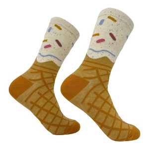 Crazy Dog T-Shirts Women's Ice Cream Cone Socks Funny Cute Sweet Dessert Lovers Footwear - 1 of 4