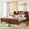 KIGFTSOD Wood Twin Size Platform Bed with Built-in LED Light, Multi-functional Headboard, Guardrail and 2 Drawers - 3 of 4