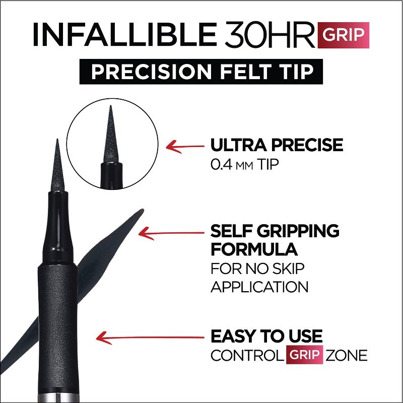L'Oreal Paris Infallible Grip Precision Felt Tip Waterproof Eyeliner - 0.034 fl oz, 4 of 12
