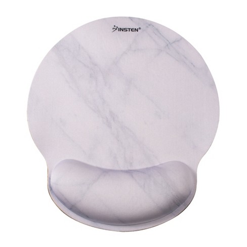 Insten Marble Mouse Pad with Wrist Support Rest, Ergonomic Support, Pain  Relief Memory Foam, Non-Slip Rubber Base, Round, White