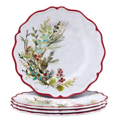 Certified International Set of 4 Christmas Gatherings Melamine Salad Plates