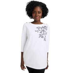 Jessica London Stretch Cotton Boatneck Tunic - 1 of 4