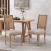 GDFStudio Brownell French Country Fabric Upholstered Wood and Cane Dining Chairs (Set of 2) - 2 of 4