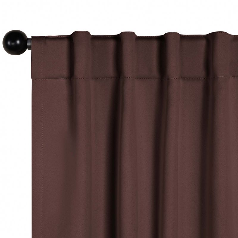 Classic Modern Solid Room Darkening Semi-Blackout Curtains, Rod Pocket/ Back Tabs, Set of 2 by Blue Nile Mills, 2 of 6