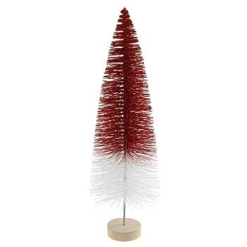 Northlight 15.5" Glittered Red and White Sisal Tabletop Christmas Tree