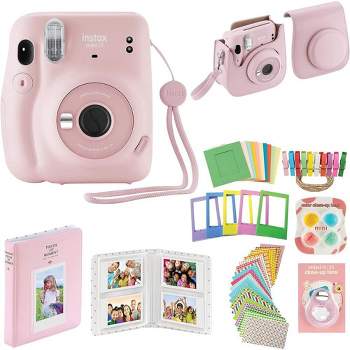 Fujifilm Instax Mini 11 Instant Camera with Case Album and More Accessory Kit Blush Pink