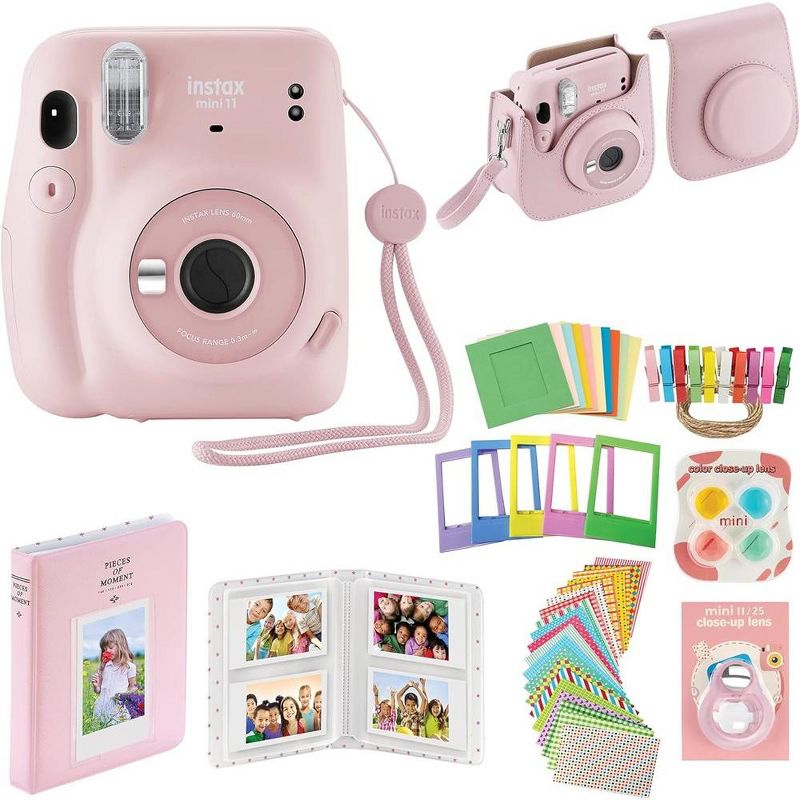 Fujifilm Instax Mini 11 Instant Camera with Case Album and More Accessory Kit Blush Pink, 1 of 8