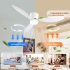Wanze of Ocean 52 in. Smart Indoor White Flush Mount White Blade Ceiling Fan with WIFI Alexa App Control and 3-Color Dimmable LED Light - 4 of 4