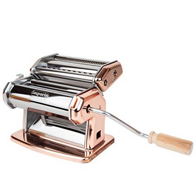 Imperia Pasta Maker Machine, Copper, Made in Italy - Heavy Duty Steel Construction w/ Easy Lock Dial & Wooden Grip Handle for Authentic Italian Pasta Noodle Cooking