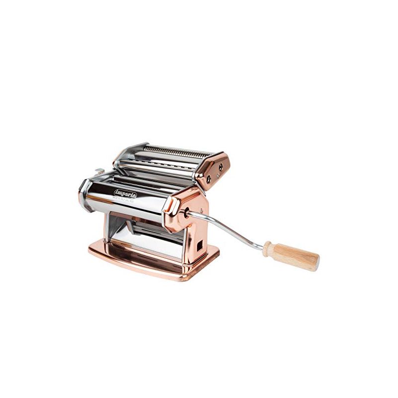 Imperia Pasta Maker Machine, Copper, Made in Italy- Heavy Duty Steel Construction w/ Easy Lock Dial & Wooden Grip Handle for Authentic Italian Pasta, 1 of 2