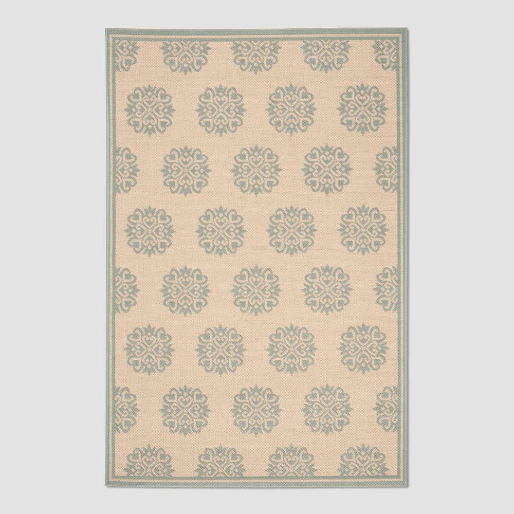  Chara Outdoor Rug Cream/Aqua