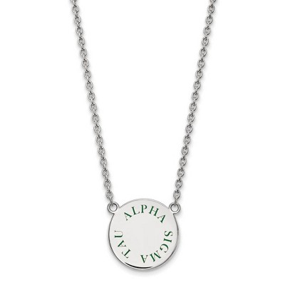 Black Bow Jewelry Sterling Silver Alpha Sigma Tau Greek Life Necklace 18 Inch