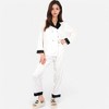 Anna-Kaci Lounge Women's Satin Pajama Set with Contrast Trim and Button-Up Top - 4 of 4