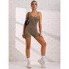 Allegra K Women's V Neck Sleeveless No Show Cami Unitard Adjustable Spaghetti Strap Rompers Sling Shorts Body Shapers - 4 of 4