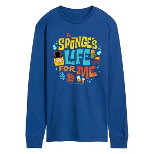 Men's - Spongebob Squarepants - Spongebob: The Search For Squarepants Sponges Life For Me Long Sleeve Graphic T-Shirt - 1 of 4