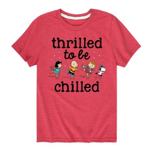 Boys' - Peanuts - Snoopy and Friends Thrilled To Be Chilled Short Sleeve Graphic T-Shirt - 1 of 4