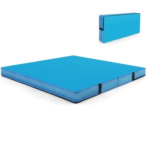 Costway 4'x4'x4'' Bi-Folding Gymnastic Tumbling Mat W/Handles for Home Gym Yoga MMA Pink/Blue/Purple - 1 of 4