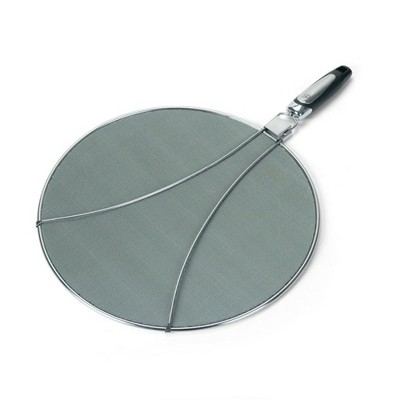 Amco 13" Splatter Screen with Foldable Handles - Stainless Steel Odor Absorber, Dishwasher Safe Versatile Kitchen Tool - Prevents Messy Splatters