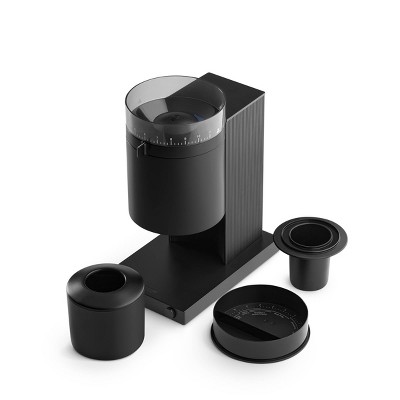 Matte Black Electric Conical Burr Coffee Grinder with Adjustable Settings