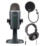 Blue Yeti Nano USB Microphone (Shadow Gray) with Headphones and Filter Bundle