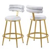 27.65" Velvet Armless Counter Stool (Set of 2) with Soft Back, Cushion, and Footrest for Kitchen, Dining Room, or Bedroom - 4 of 4
