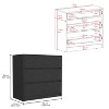 NicBex 3 Drawer Dresser,33.5 Inch Wide Wood Storage Cabinet for Living Room,Entryway,Bedroom,Hallway - 3 of 4