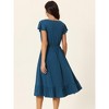 Seta T Women's Summer Casual Flutter Short Sleeve Crew Neck Ruffle Hem Midi Dress with Pockets - 4 of 4