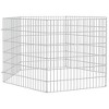 vidaXL Free Range Animal Enclosure - 6 Panel Pet Cage Flexible Assembly - Galvanized Iron Rabbit Hutch - Silver, 21.3"x23.6" - 3 of 4