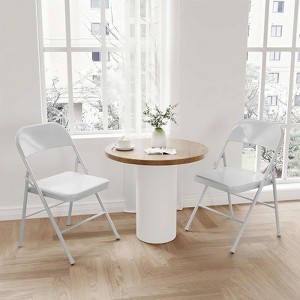 Folding Chairs Set, 350 lb Capacity, Metal Portable Seating for Dining Room, Office, Events, 6 pack/8 pack - 1 of 4