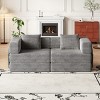 72.4" Convertible Corduroy Sofa Bed with Storage Pockets,2-Seat 4-Seat Folding Sleeper Couch for Living Room,Bedroom-Baofuwish - 3 of 4