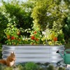 Aoodor Galvanized Raised Garden Bed Kit, Outdoor Garden Planter Oval Large Boxes for Vegetables, Flowers, Herbs - Silver - 2 of 4