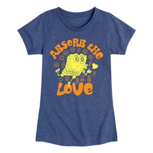 Girls' - SpongeBob SquarePants - Absorb The Love Fitted Short Sleeve Graphic T-Shirt - 1 of 4