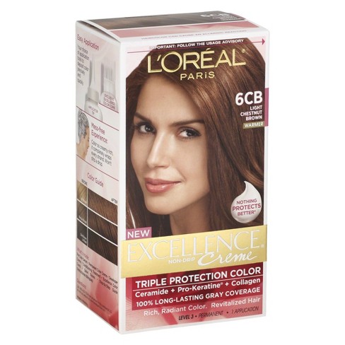 L Oreal Paris Excellence Triple Protection Permanent Hair Color 6cb Light Chestnut Brown 1 Kit