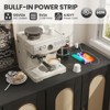 CuisinSmart Rattan Sideboard Buffet Cabinet, Boho Storage Cabinet, 4 Doors Coffee Bar with Power Outlet for Kitchen Dining Room Living Room - 3 of 4