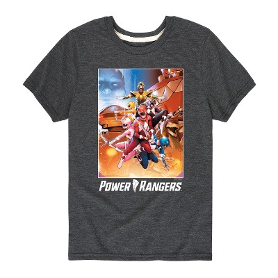 Boys' - Power Rangers - Retro Comic Cover- Boy's Short Sleeve Tee Short Sleeve Graphic T-Shirt