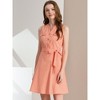 Allegra K Women's A-line Belted Sleeveless Summer Short Shirt Dress - 2 of 4