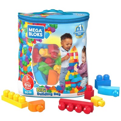 Blocks Construction Toy Infants Mega Bloks Bag ecological 80 Pieces 