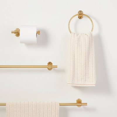 Classic Brushed Gold Aluminum and Zinc Towel Ring