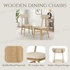6 PCS Dining Set for 6, Dining Table Set with 4 Upholstered Dining Chairs & Bench, Creamy White+Light Oak - ModernLuxe - 4 of 4